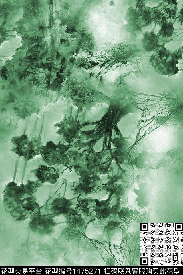 纹理花卉叶脉数码印花华亿平台下载（图片编号: 1475271） - 瓦栏（Walan）