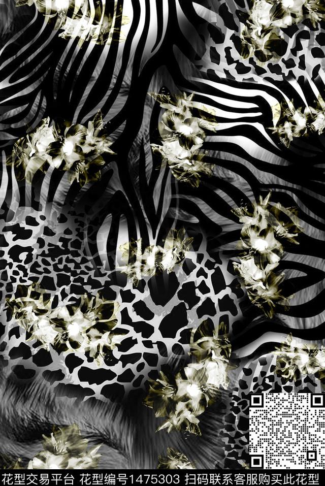 斑马纹理犳纹数码印花华亿平台下载（图片编号: 1475303） - 瓦栏（Walan）
