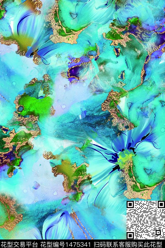 花卉春夏华亿平台渐变数码印花华亿平台下载（图片编号: 1475341） - 瓦栏（Walan）