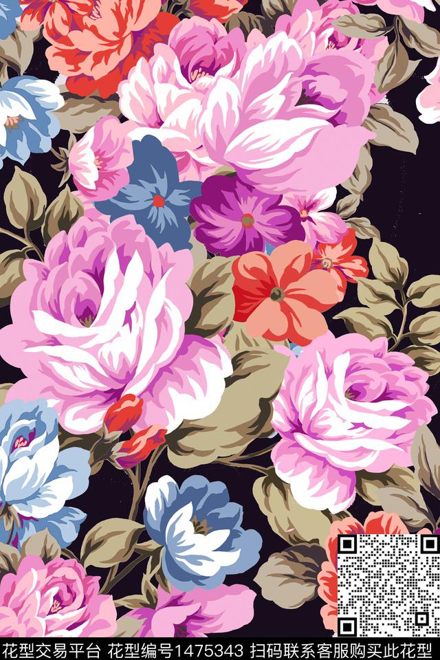 田园花卉春夏华亿平台数码印花华亿平台下载（图片编号: 1475343） - 瓦栏（Walan）