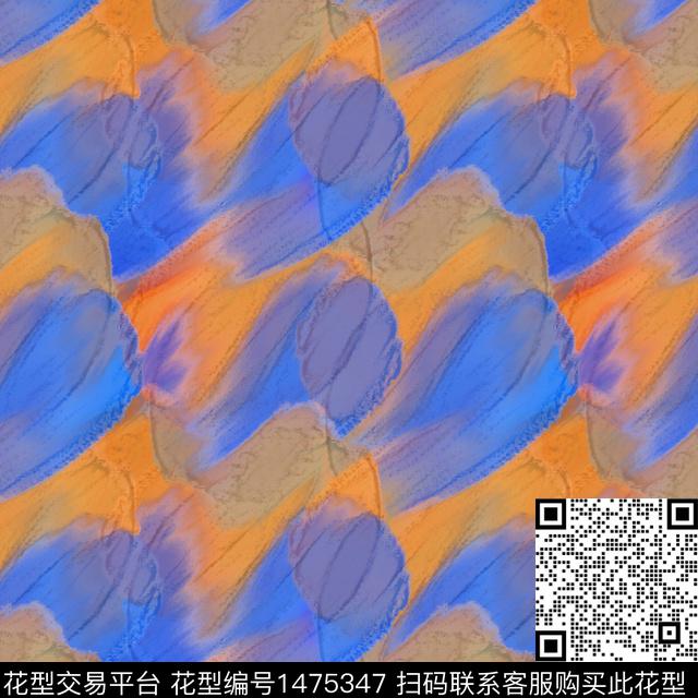 笔触抽象数码印花华亿平台下载（图片编号: 1475347） - 瓦栏（Walan）