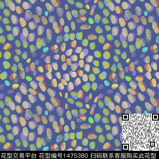 几何手绘圆圈与波点数码印花华亿平台下载（图片编号: 1475380） - 瓦栏（Walan）