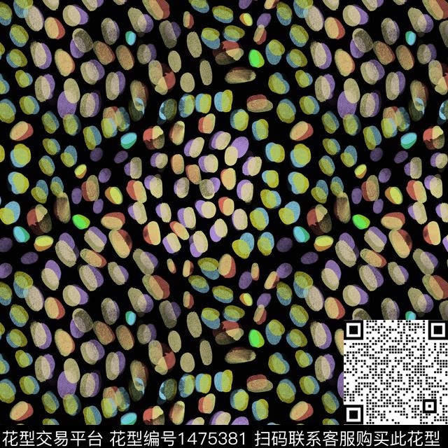 手绘炫彩圆形数码印花华亿平台下载（图片编号: 1475381） - 瓦栏（Walan）