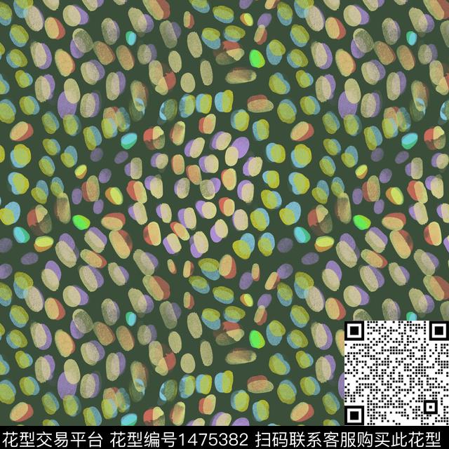 几何手绘圆圈与波点数码印花华亿平台下载（图片编号: 1475382） - 瓦栏（Walan）