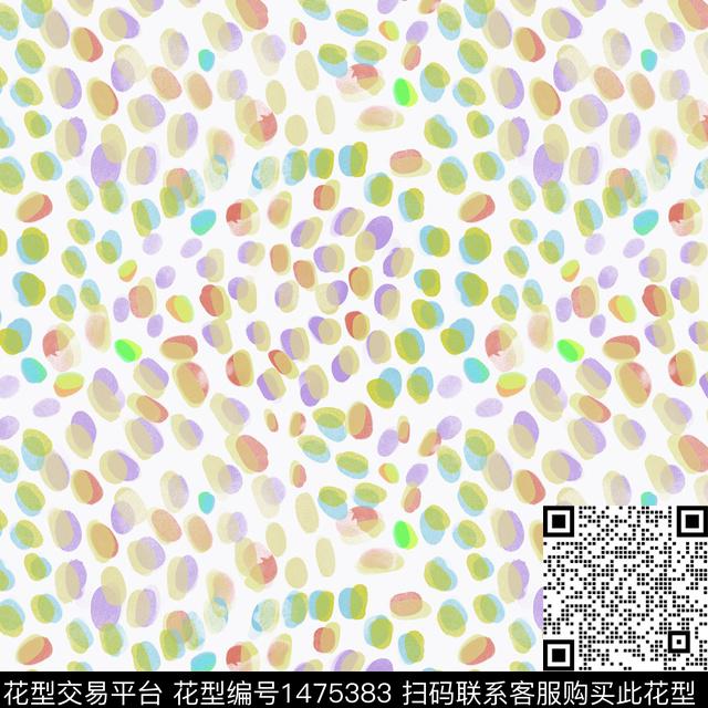 几何手绘圆圈与波点数码印花华亿平台下载（图片编号: 1475383） - 瓦栏（Walan）