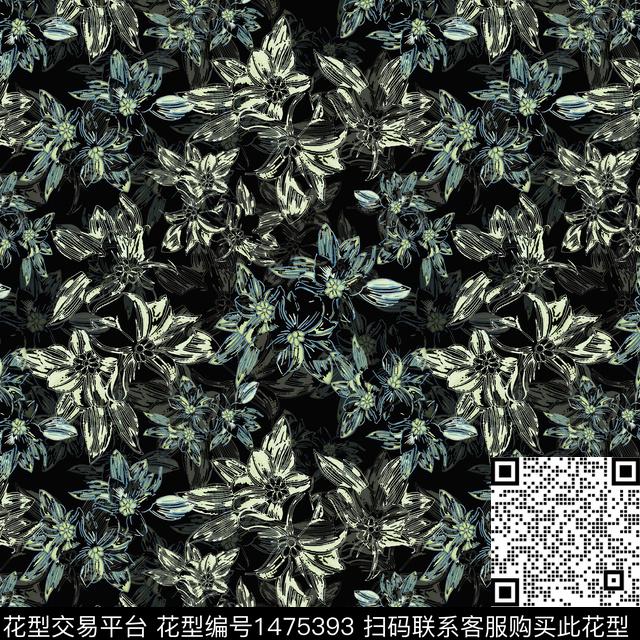 花卉手绘小碎花传统印花华亿平台下载（图片编号: 1475393） - 瓦栏（Walan）