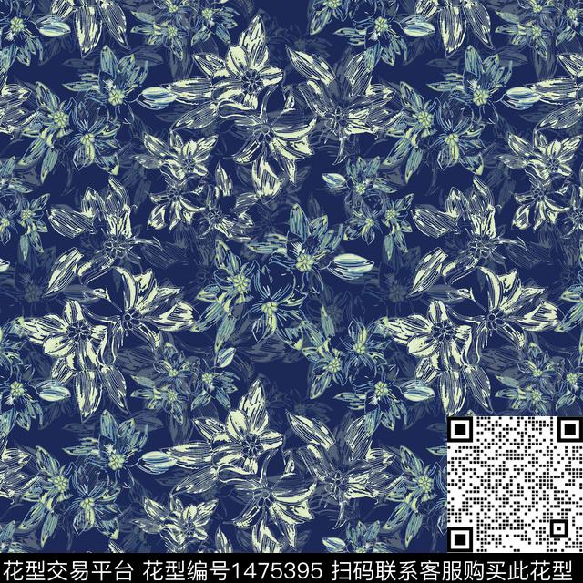 花卉手绘小碎花传统印花华亿平台下载（图片编号: 1475395） - 瓦栏（Walan）