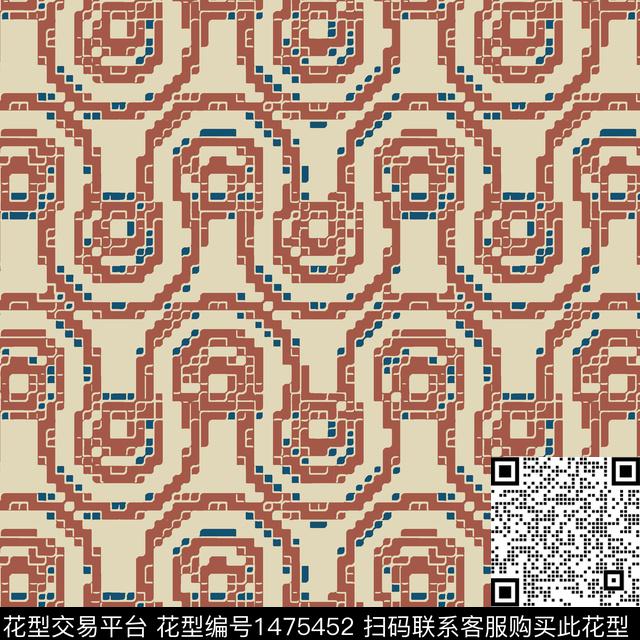 几何时尚女装传统印花华亿平台下载（图片编号: 1475452） - 瓦栏（Walan）