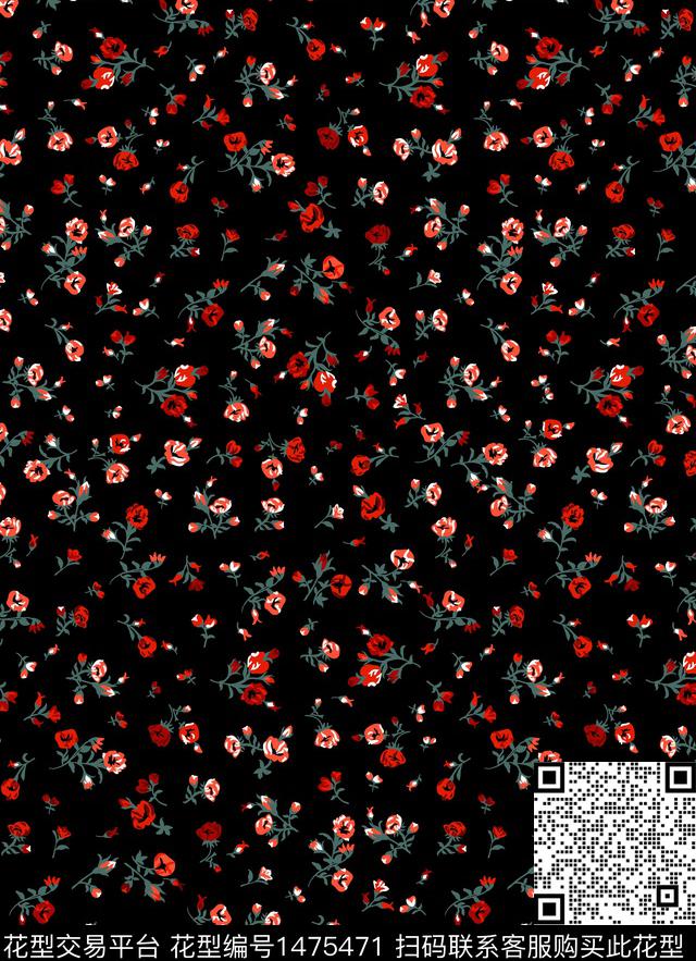 清爽底花卉花卉春夏华亿平台数码印花华亿平台下载（图片编号: 1475471） - 瓦栏（Walan）