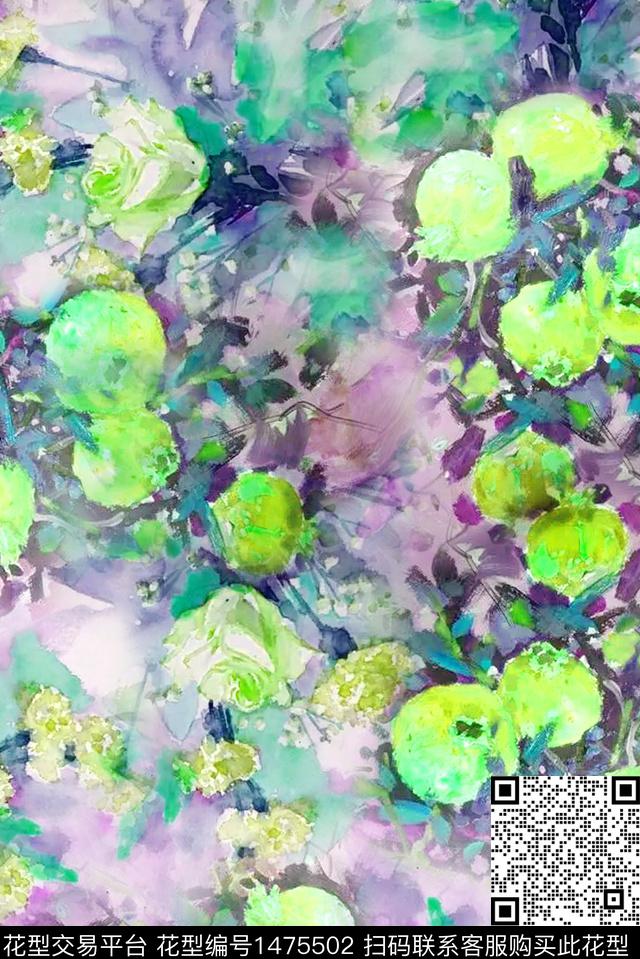 民族风花卉石榴数码印花华亿平台下载（图片编号: 1475502） - 瓦栏（Walan）