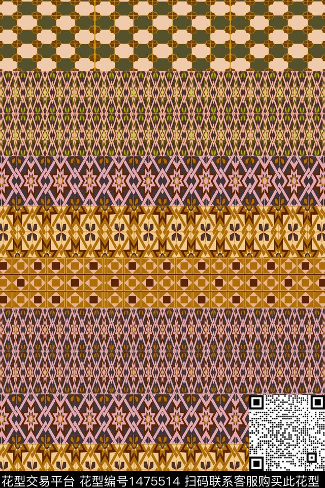 民族风香云纱中老年数码印花华亿平台下载（图片编号: 1475514） - 瓦栏（Walan）