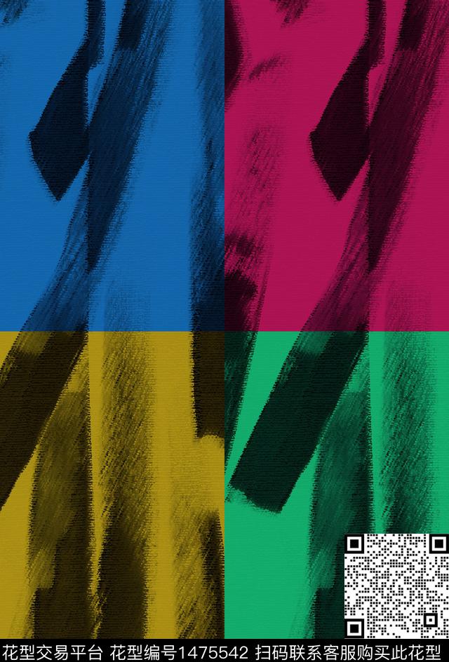 涂鸦撞色民族风数码印花华亿平台下载（图片编号: 1475542） - 瓦栏（Walan）