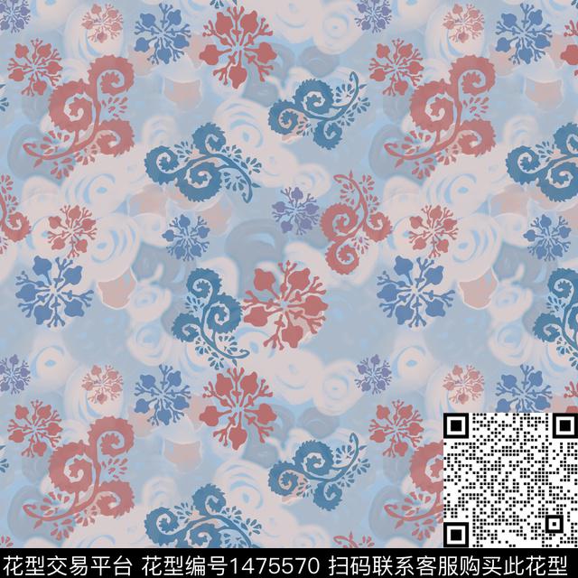 民族风佩斯利小碎花传统印花华亿平台下载（图片编号: 1475570） - 瓦栏（Walan）