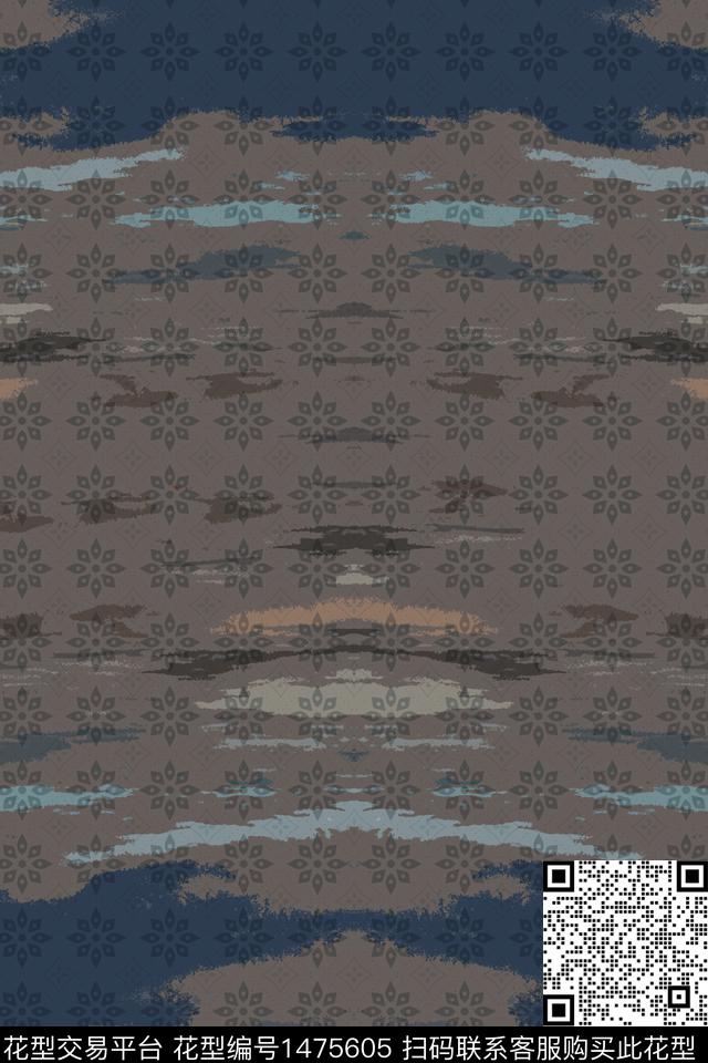 肌理时尚民族风数码印花华亿平台下载（图片编号: 1475605） - 瓦栏（Walan）