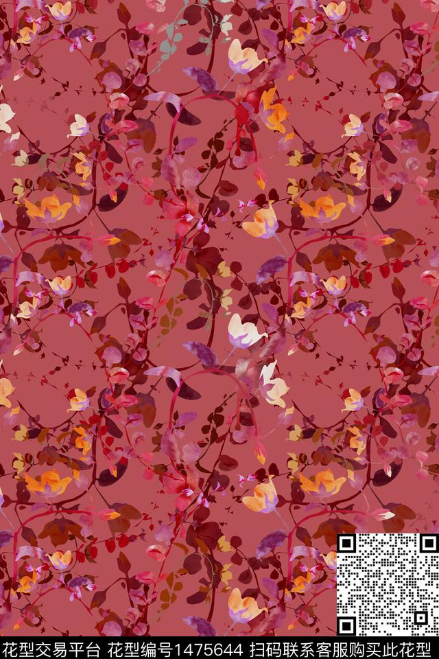 花卉春夏华亿平台大牌风数码印花华亿平台下载（图片编号: 1475644） - 瓦栏（Walan）