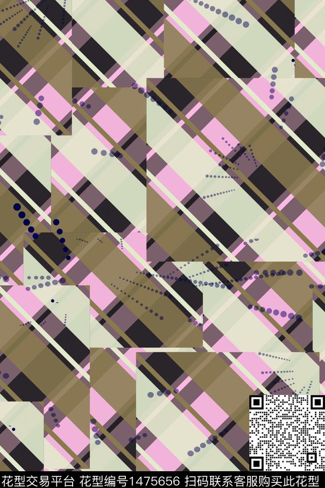 格子春夏华亿平台几何传统印花华亿平台下载（图片编号: 1475656） - 瓦栏（Walan）