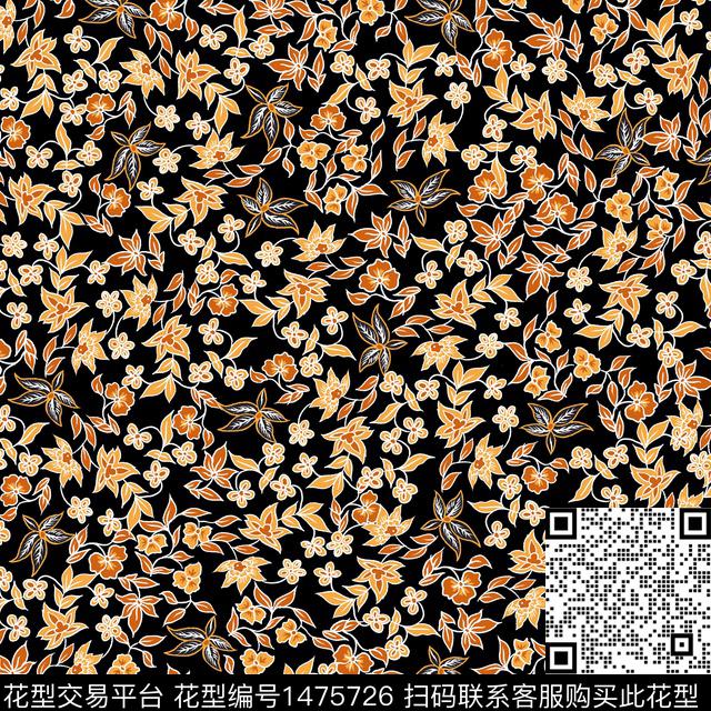 花卉满版散花小碎花数码印花华亿平台下载（图片编号: 1475726） - 瓦栏（Walan）