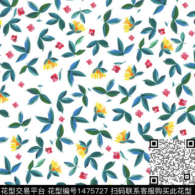 花卉满版散花小碎花数码印花华亿平台下载（图片编号: 1475727） - 瓦栏（Walan）