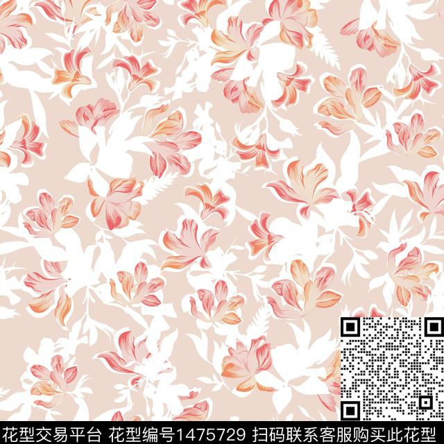 花卉满版散花小碎花数码印花华亿平台下载（图片编号: 1475729） - 瓦栏（Walan）