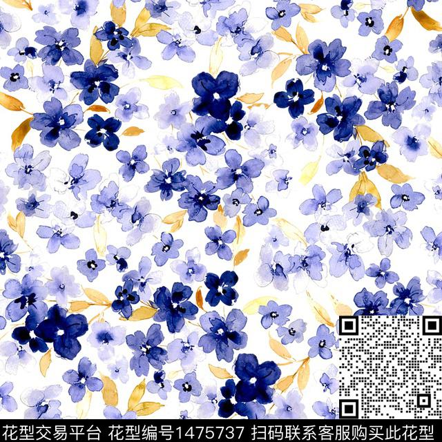 花卉满版散花小碎花数码印花华亿平台下载（图片编号: 1475737） - 瓦栏（Walan）