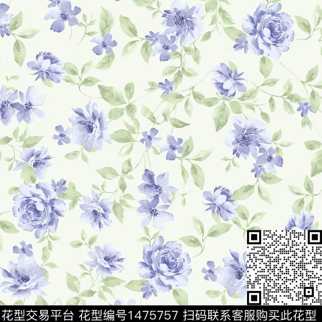 花卉满版散花小碎花数码印花华亿平台下载（图片编号: 1475757） - 瓦栏（Walan）