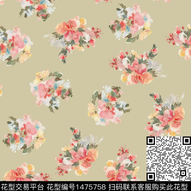 花卉满版散花小碎花数码印花华亿平台下载（图片编号: 1475758） - 瓦栏（Walan）