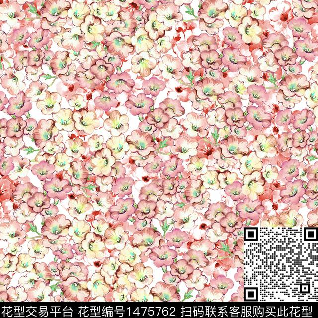 花卉满版散花小碎花数码印花华亿平台下载（图片编号: 1475762） - 瓦栏（Walan）