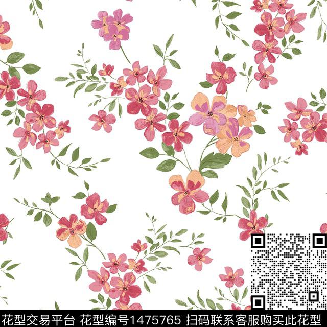 花卉满版散花小碎花数码印花华亿平台下载（图片编号: 1475765） - 瓦栏（Walan）