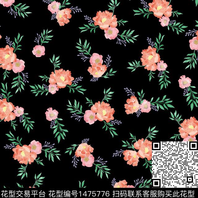 花卉满版散花小碎花数码印花华亿平台下载（图片编号: 1475776） - 瓦栏（Walan）