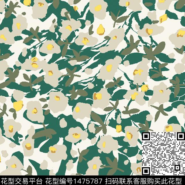 花卉满版散花小碎花传统印花华亿平台下载（图片编号: 1475787） - 瓦栏（Walan）