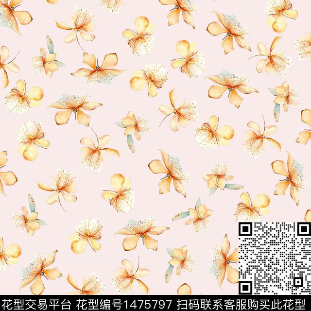 花卉满版散花小碎花数码印花华亿平台下载（图片编号: 1475797） - 瓦栏（Walan）