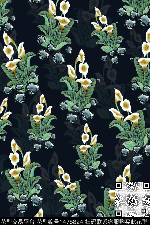女装花卉数码印花华亿平台下载（图片编号: 1475824） - 瓦栏（Walan）