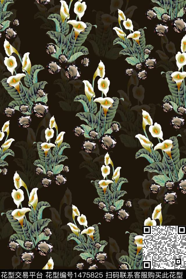 珠宝宝石女装花卉数码印花华亿平台下载（图片编号: 1475825） - 瓦栏（Walan）