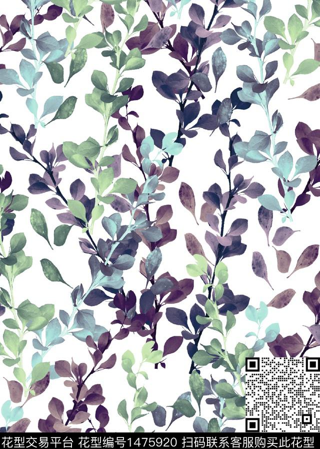 绿植树叶数码华亿平台女装数码印花华亿平台下载（图片编号: 1475920） - 瓦栏（Walan）