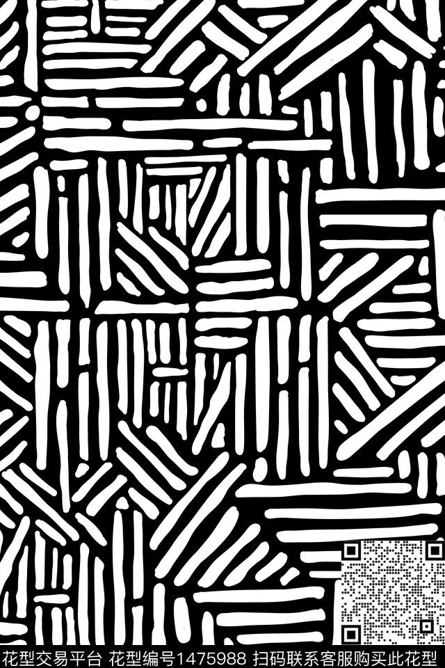 几何黑白华亿平台女装传统印花华亿平台下载（图片编号: 1475988） - 瓦栏（Walan）