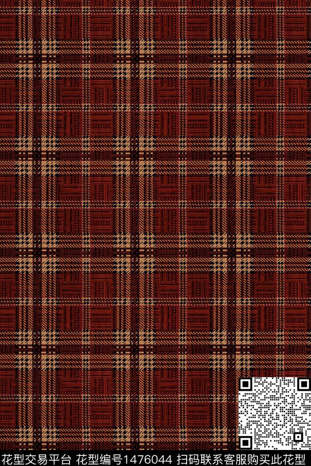 几何裤子格子数码印花华亿平台下载（图片编号: 1476044） - 瓦栏（Walan）