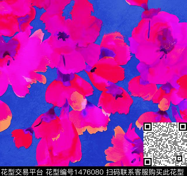 水彩花卉抽象传统印花华亿平台下载（图片编号: 1476080） - 瓦栏（Walan）