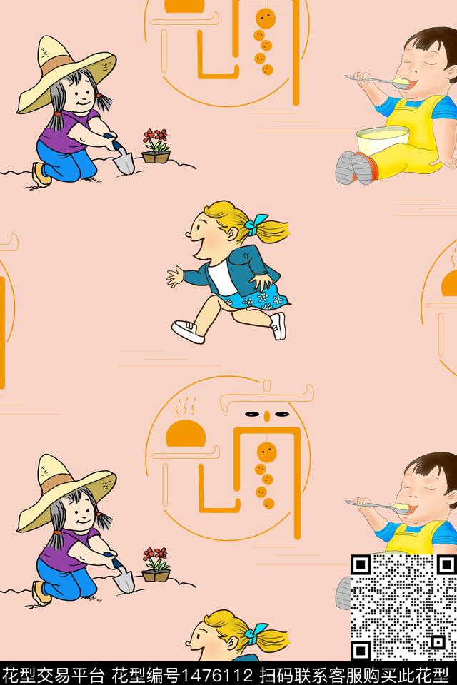 时尚人物手绘数码印花华亿平台下载（图片编号: 1476112） - 瓦栏（Walan）