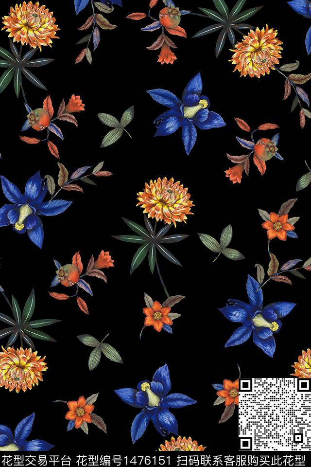 水彩绿植树叶大牌风数码印花华亿平台下载（图片编号: 1476151） - 瓦栏（Walan）