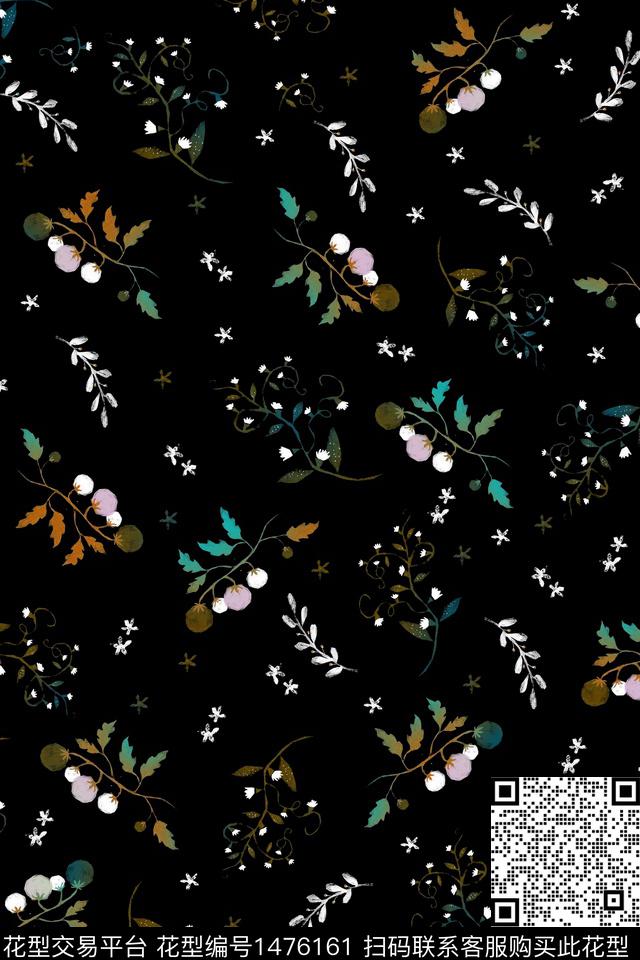 水彩绿植树叶大牌风数码印花华亿平台下载（图片编号: 1476161） - 瓦栏（Walan）