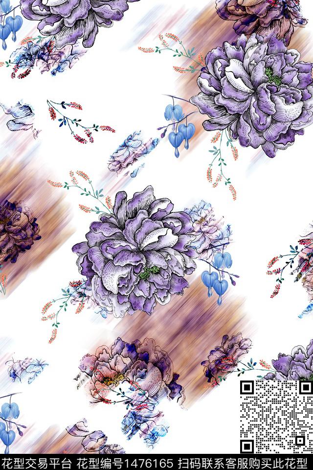 水彩绿植树叶大牌风数码印花华亿平台下载（图片编号: 1476165） - 瓦栏（Walan）