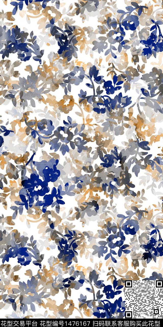花卉小清新真丝数码印花华亿平台下载（图片编号: 1476167） - 瓦栏（Walan）