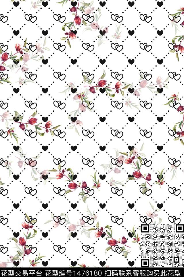 几何花卉真丝数码印花华亿平台下载（图片编号: 1476180） - 瓦栏（Walan）