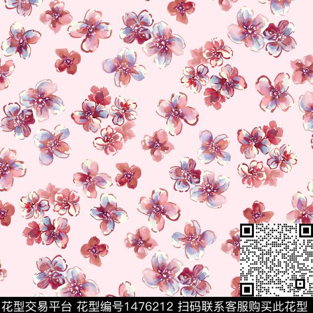 花卉满版散花小碎花数码印花华亿平台下载（图片编号: 1476212） - 瓦栏（Walan）