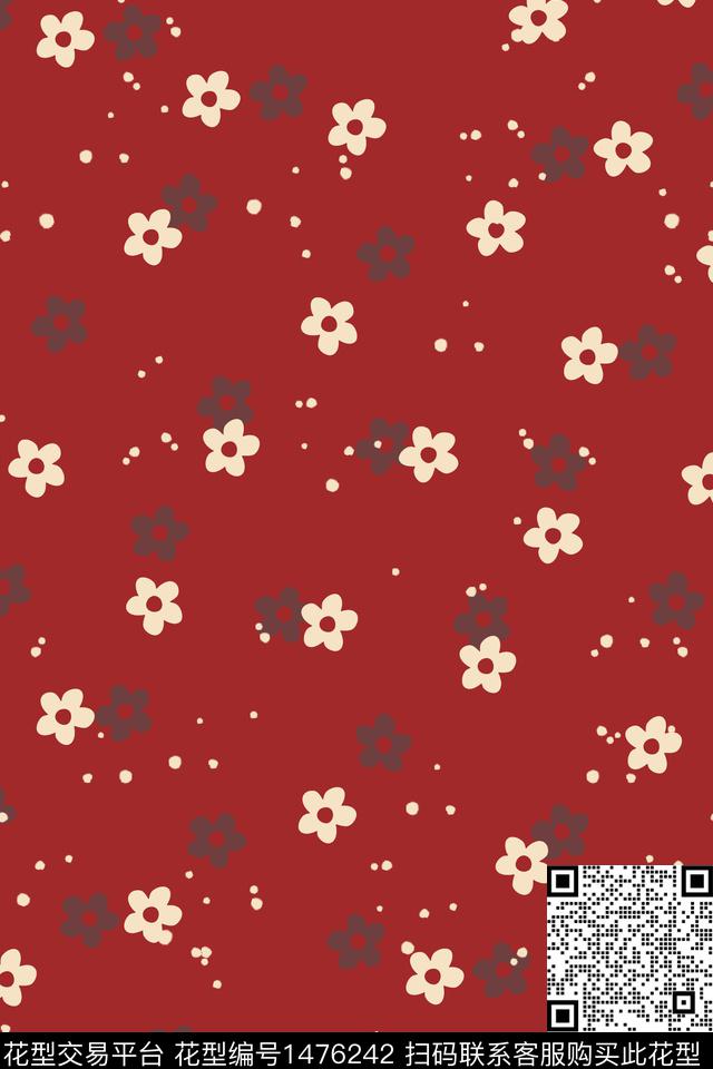 连衣裙简约花卉传统印花华亿平台下载（图片编号: 1476242） - 瓦栏（Walan）