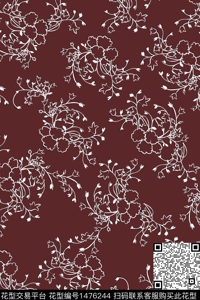 休闲小碎花中老年传统印花华亿平台下载（图片编号: 1476244） - 瓦栏（Walan）