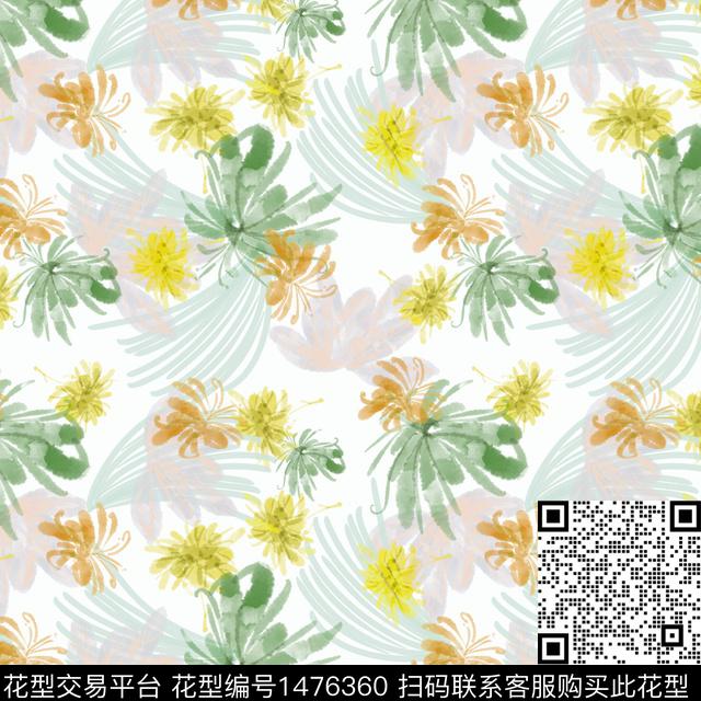 花卉手绘小碎花数码印花华亿平台下载（图片编号: 1476360） - 瓦栏（Walan）