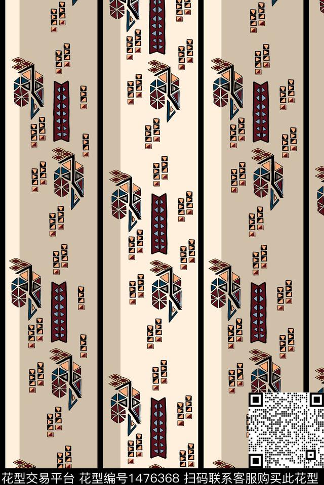 简约女装线条数码印花华亿平台下载（图片编号: 1476368） - 瓦栏（Walan）