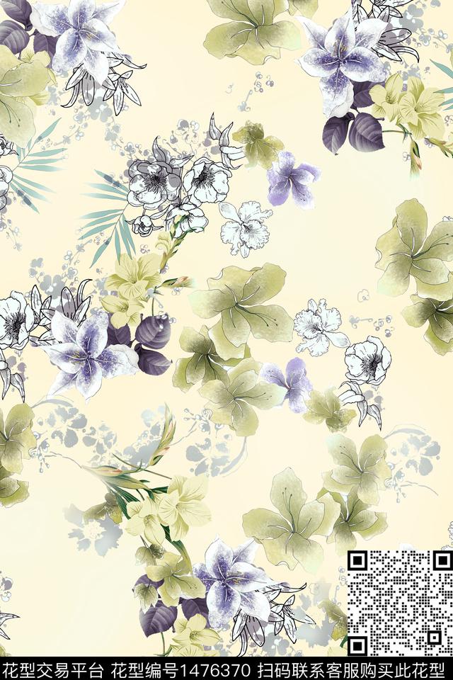 连衣裙花卉小碎花数码印花华亿平台下载（图片编号: 1476370） - 瓦栏（Walan）