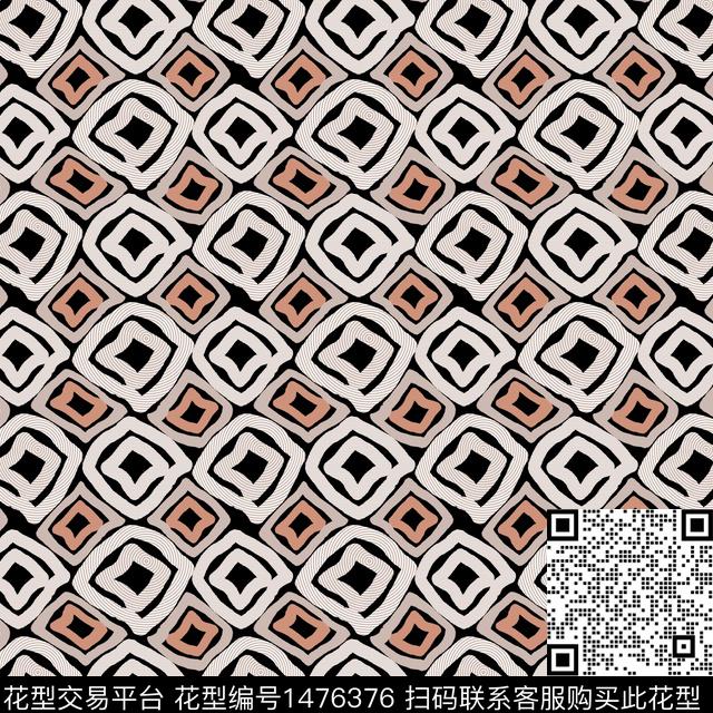 几何格子手绘传统印花华亿平台下载（图片编号: 1476376） - 瓦栏（Walan）